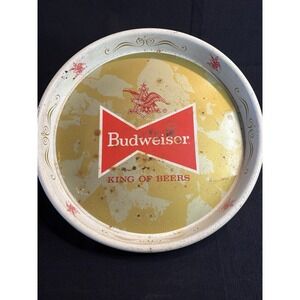 Vintage 1972 Budweiser King Of Beers Metal Serving Tray 13" Round